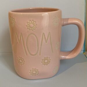 Rae Dunn Pink Ceramic Mugs “MOM”